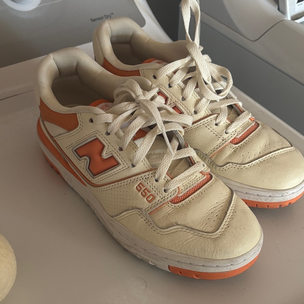 New Balance Cream and Orange Sneakers